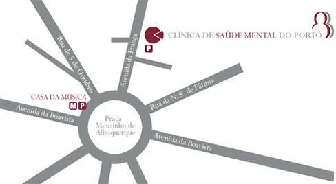 Localização Clinica de Saúde Mental do Porto